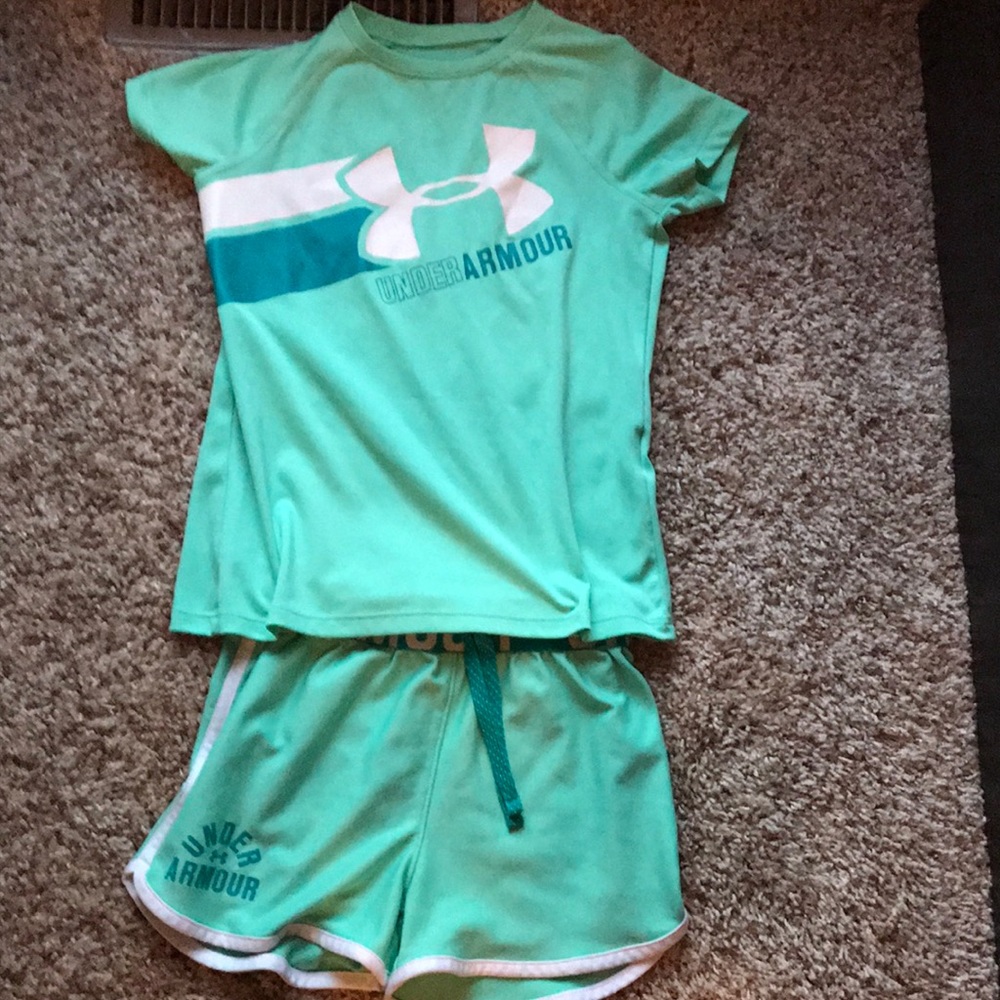 Under Armour shorts and a shirt